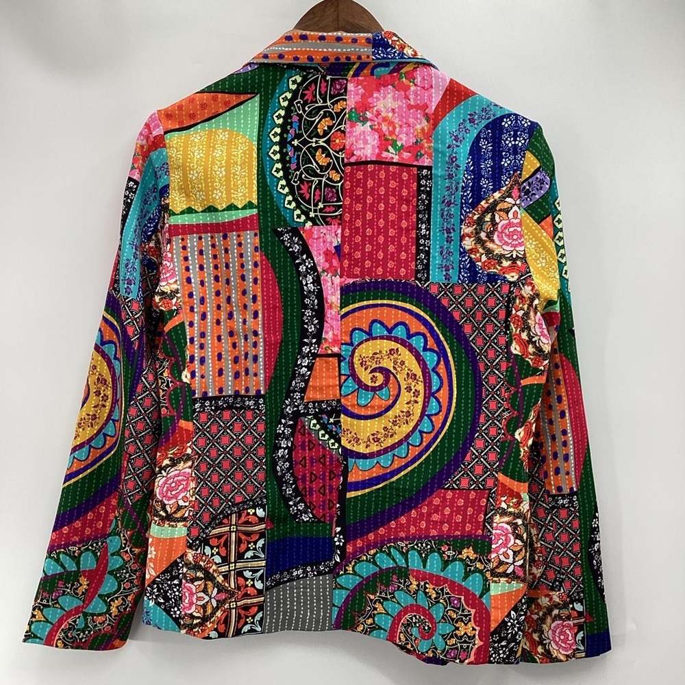 Women's Colorful Patchwork Blazer - Picture 2 of 11